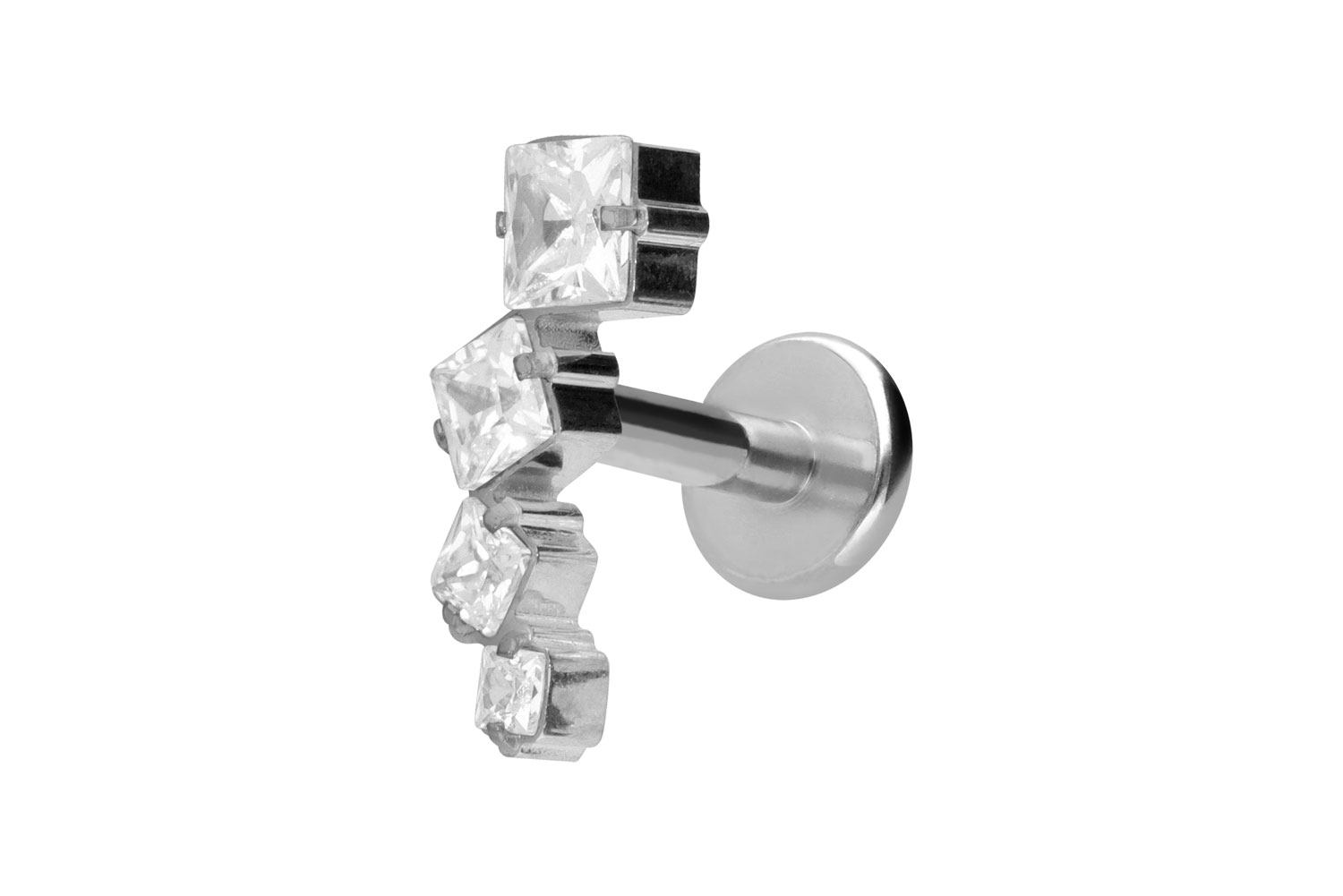 Titan Labret Piercing mit Innengewinde KRISTALLBOGEN